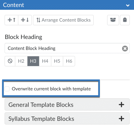 overwrite current block setting in the content block tool