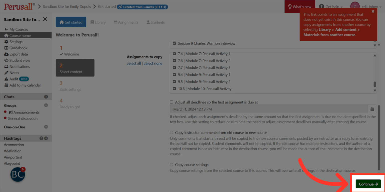 Copying Existing Perusall Content – Digital Learning Design Toolkit